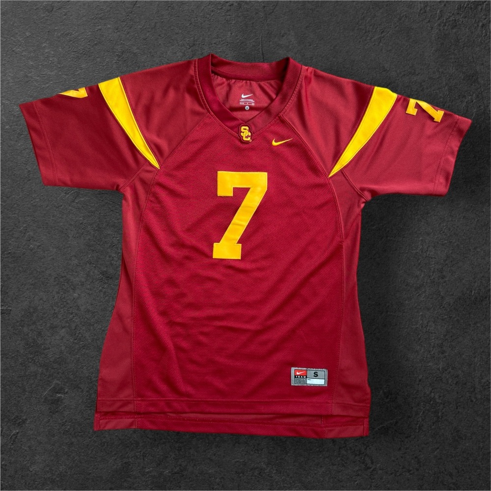 Nike USC Trojans Womens Size Small Football Jersey Number 7 Red‎ Yellow